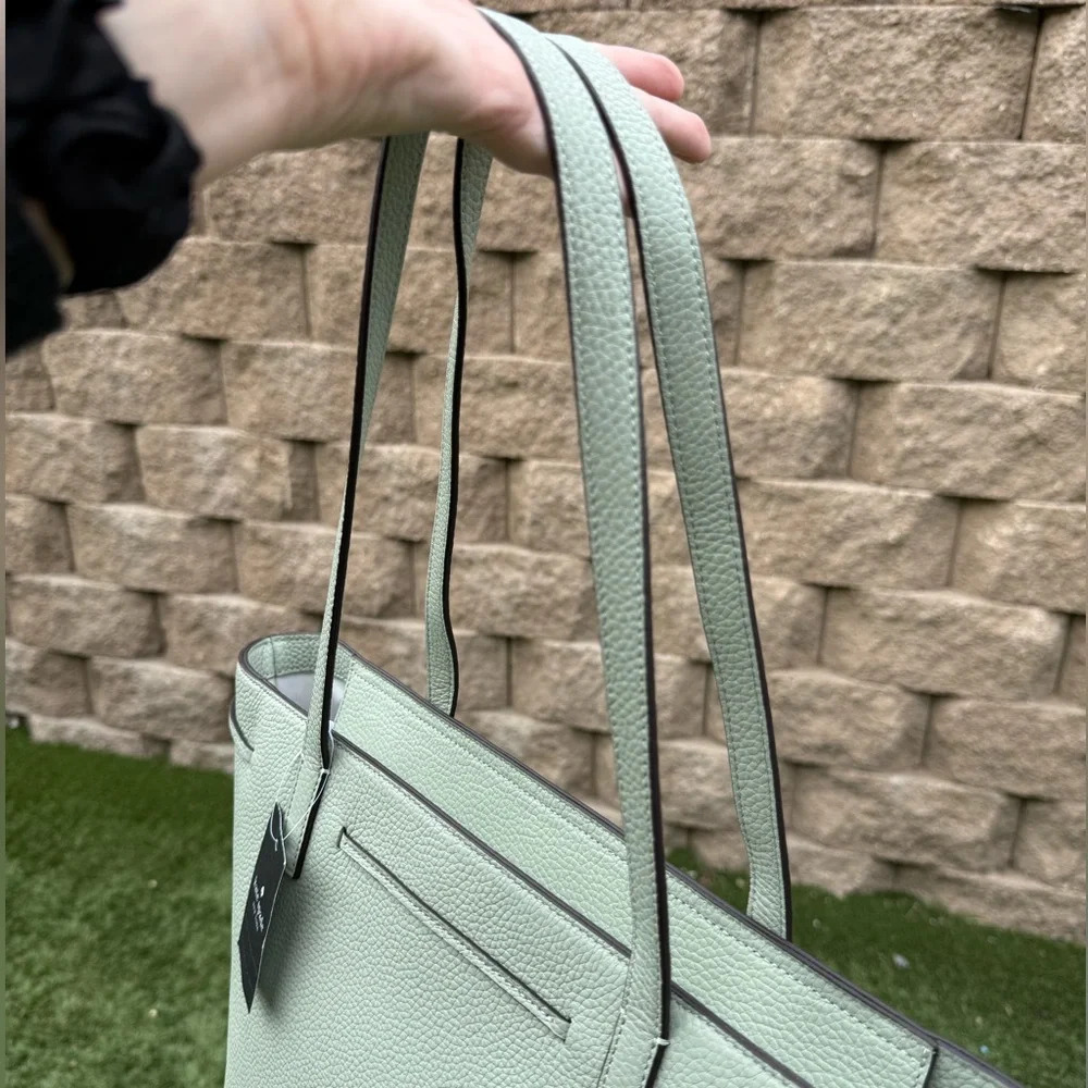 Kate Spade medium mint pebbled leather zip tote NWT - Picture 4 of 15